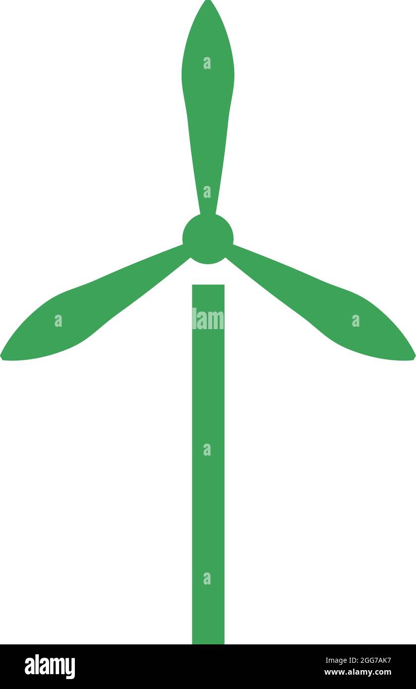 Windenergie, Symboldarstellung, Vektor auf weißem Hintergrund Stock Vektor
