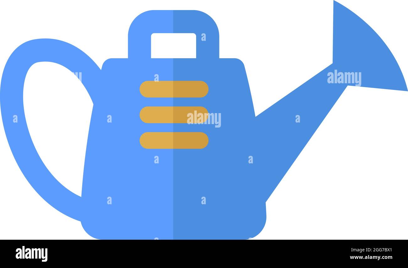 Blaue Gießkanne, Symboldarstellung, Vektor auf weißem Hintergrund Stock Vektor