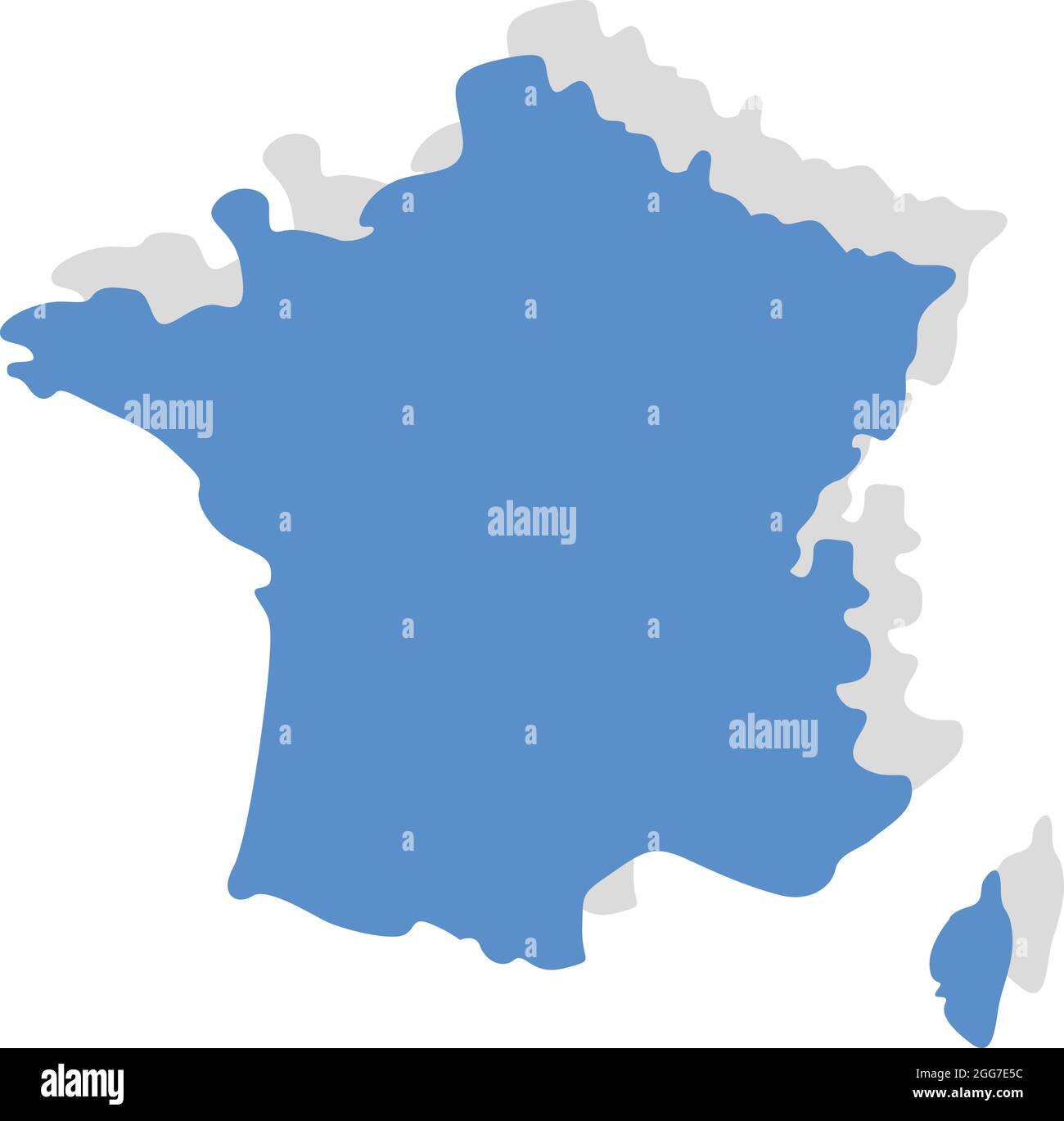 Französische Karte, Symbolillustration, Vektor auf weißem Hintergrund Stock Vektor