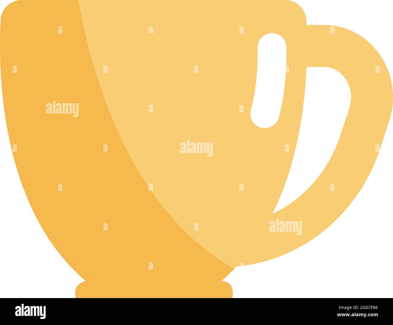 Gelbe Tasse, Symboldarstellung, Vektor auf weißem Hintergrund Stock Vektor