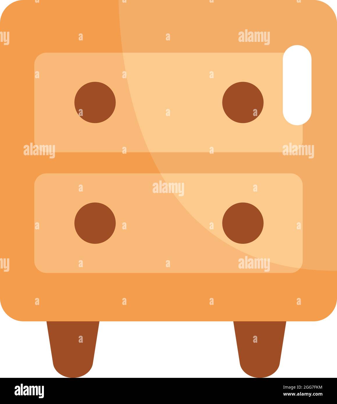 Kleiner Nachttisch aus Holz, Symbolillustration, Vektor auf weißem Hintergrund Stock Vektor