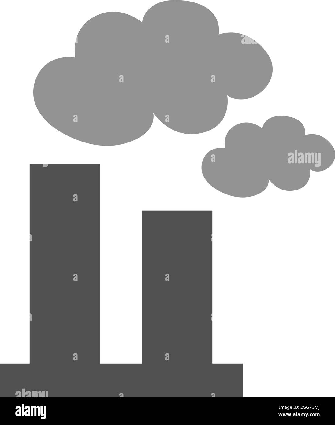 Industriefabrik, Symboldarstellung, Vektor auf weißem Hintergrund Stock Vektor