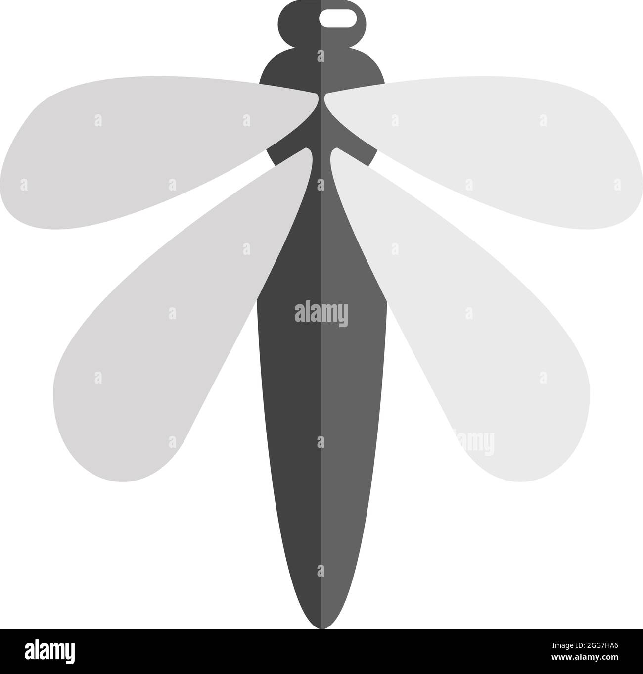 Schwarze Drachenfliege, Symbolillustration, Vektor auf weißem Hintergrund Stock Vektor