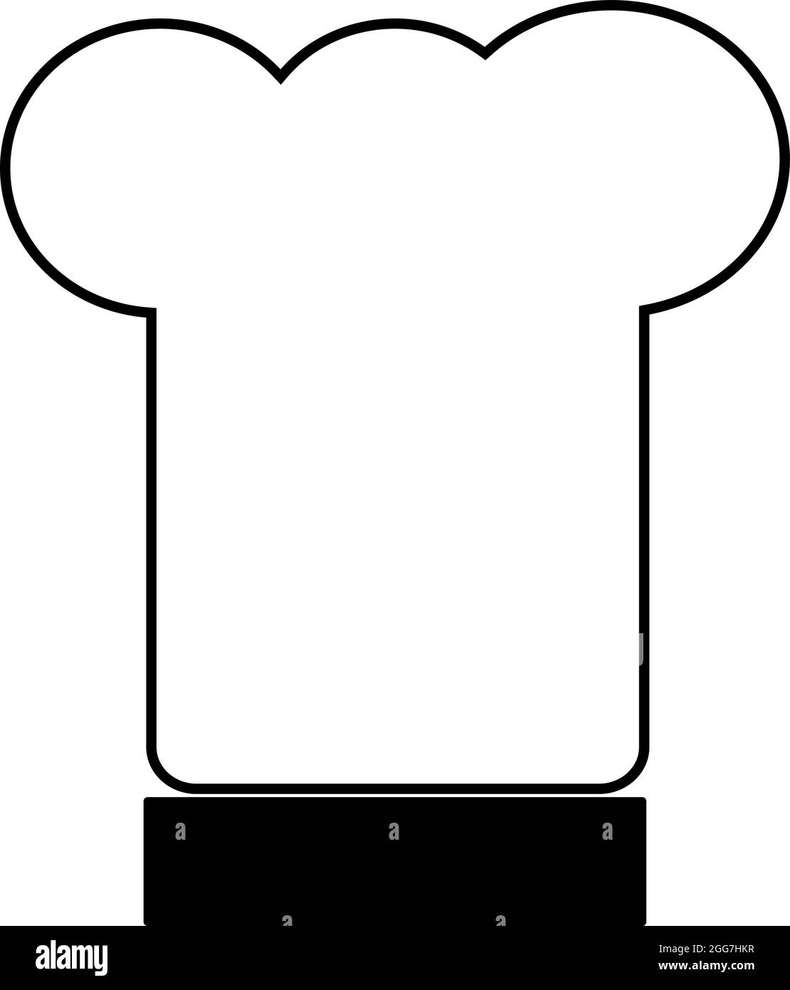 Einfacher Chefs weißer Hut, Symbolillustration, Vektor auf weißem Hintergrund Stock Vektor