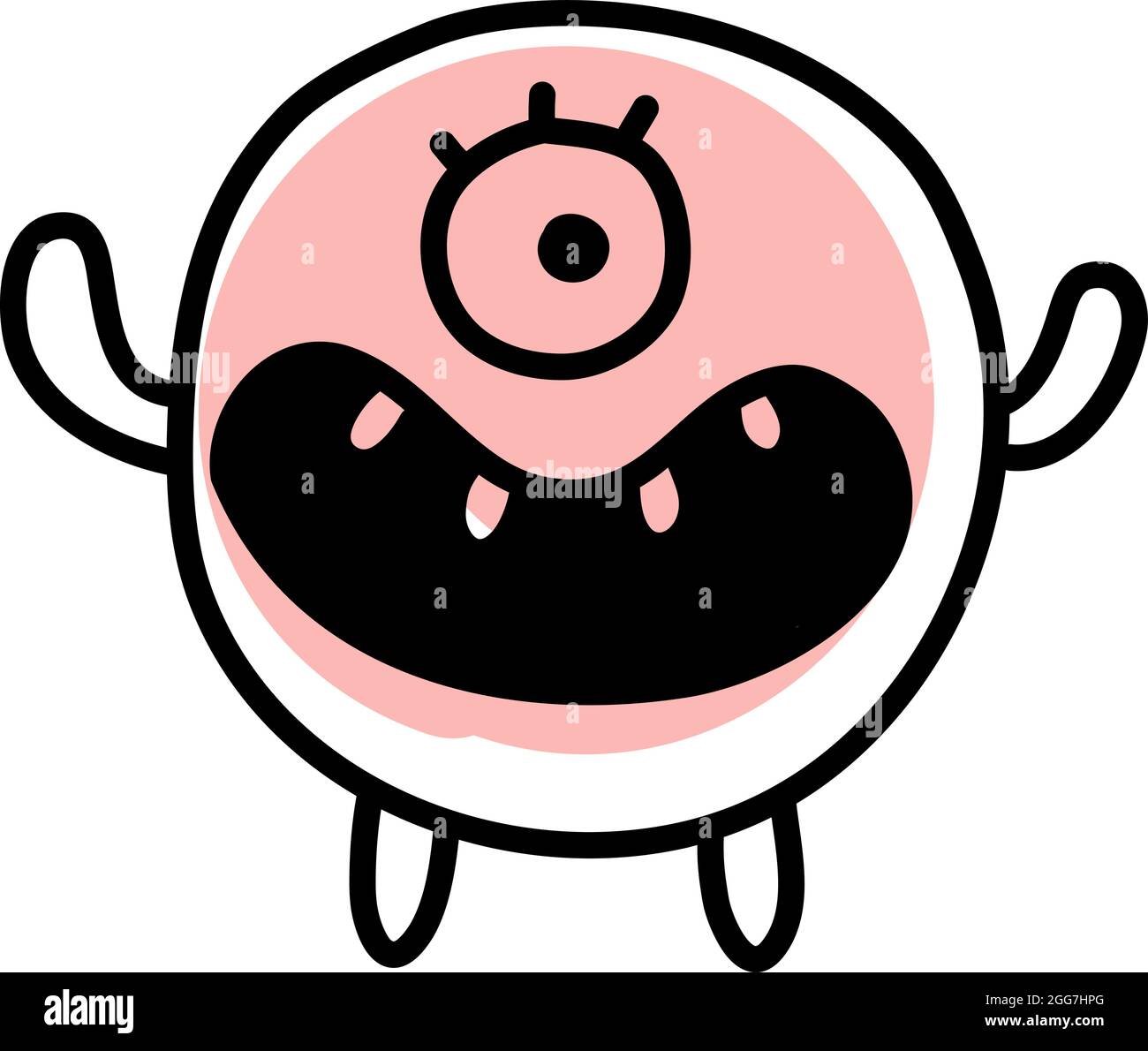 Aufgeregt rosa Monster, Symbol Illustration, Vektor auf weißem Hintergrund Stock Vektor