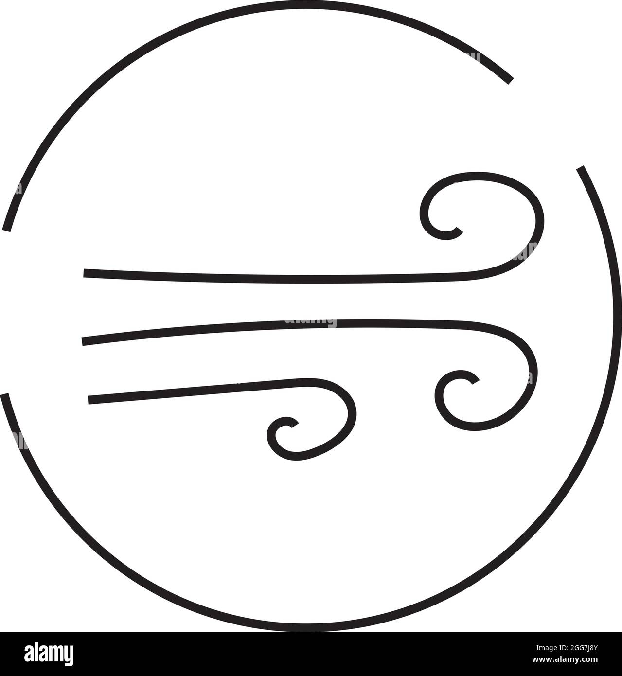 Wind weht, Symbolillustration, Vektor auf weißem Hintergrund Stock Vektor