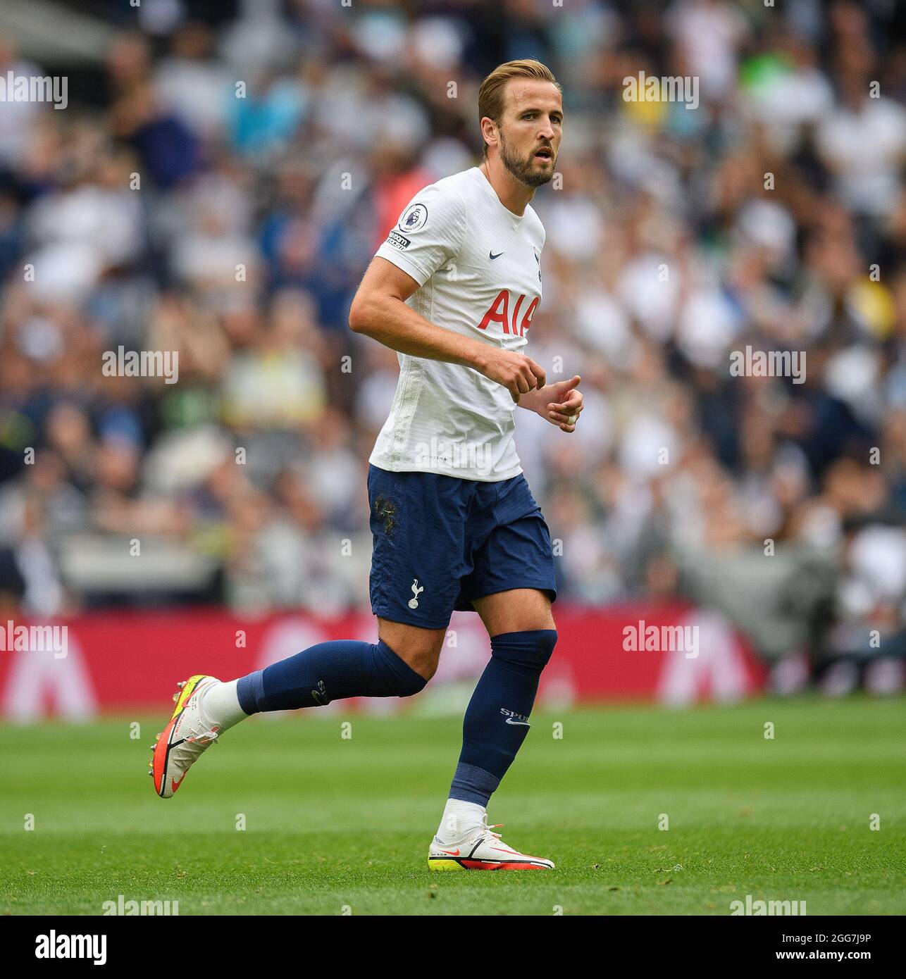 London, Großbritannien. August 2021. 29. August 2021 - Tottenham Hotspur gegen Watford - Premier League Harry Kane von Tottenham während des Premier League-Spiels im Tottenham Hotspur Stadium, London. Bildnachweis: Kredit: Mark Pain/Alamy Live Nachrichten Stockfoto