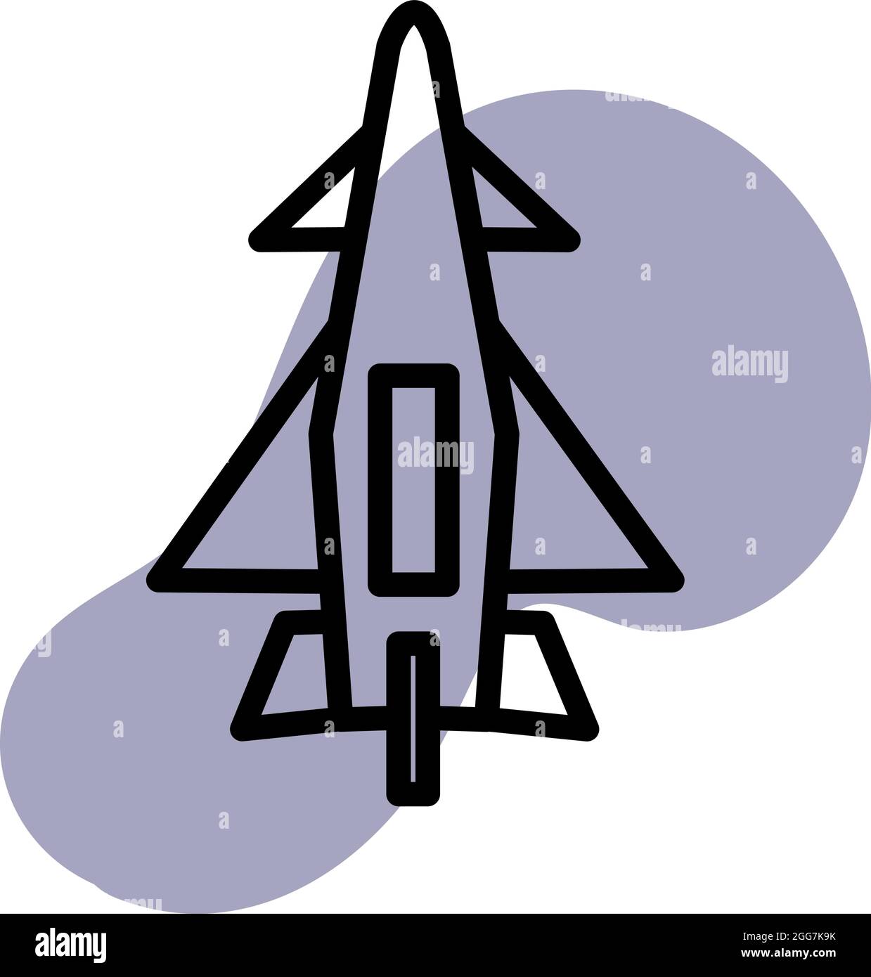 Futuristische Rakete, Symbolillustration, Vektor auf weißem Hintergrund Stock Vektor