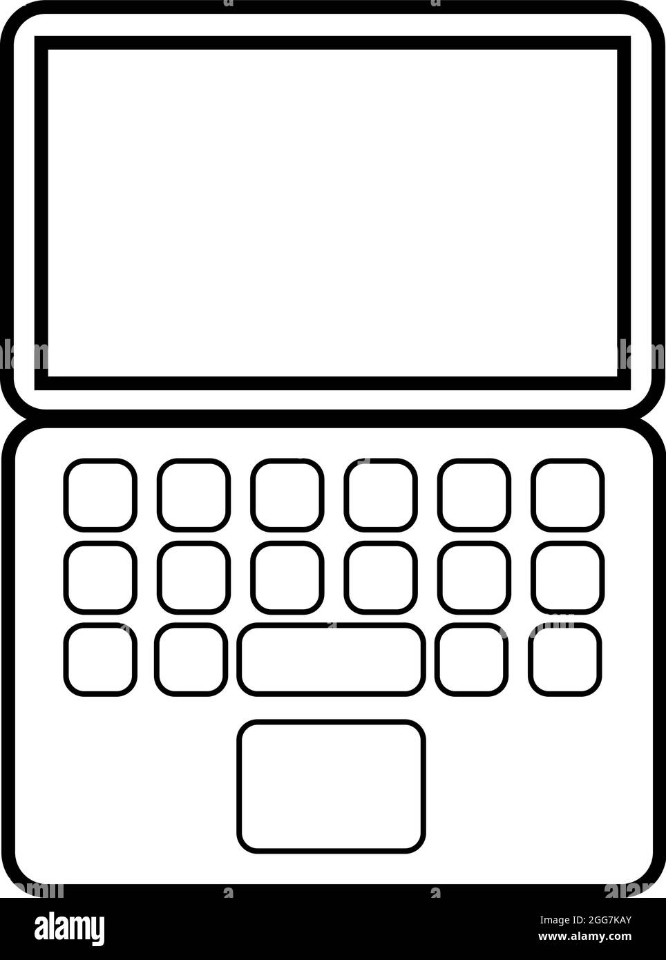 Büro-Laptop, Symboldarstellung, Vektor auf weißem Hintergrund Stock Vektor