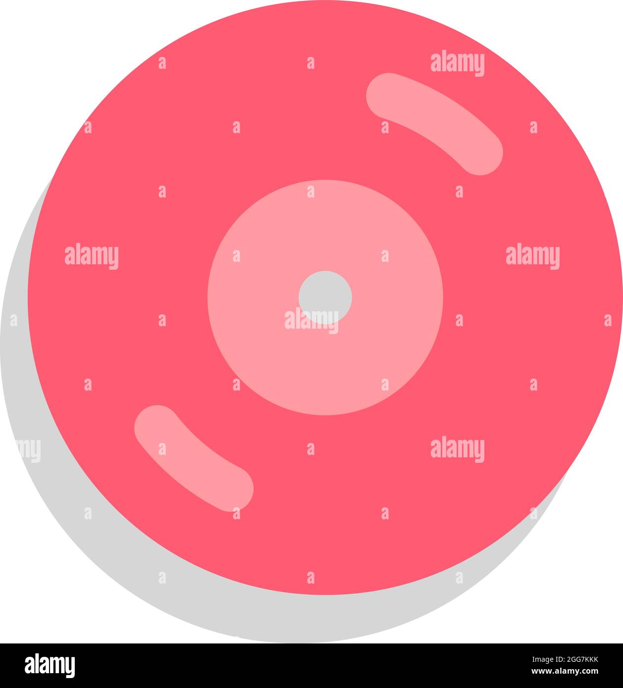 Pinkfarbenes Vinyl mit alter Musik, Symbolillustration, Vektor auf weißem Hintergrund Stock Vektor