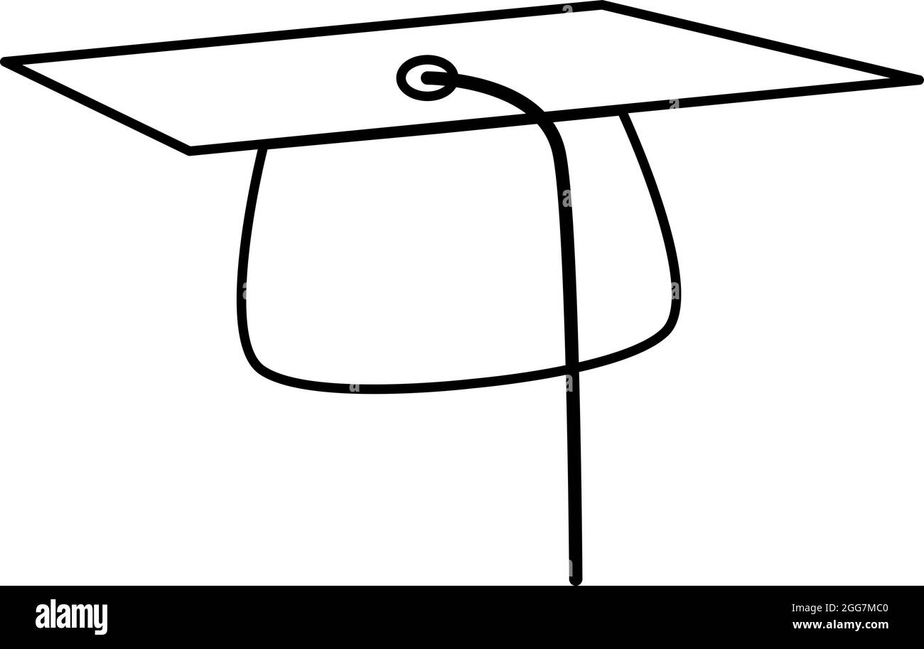 Einfache Graduierung Hut, Symbol Illustration, Vektor auf weißem Hintergrund Stock Vektor