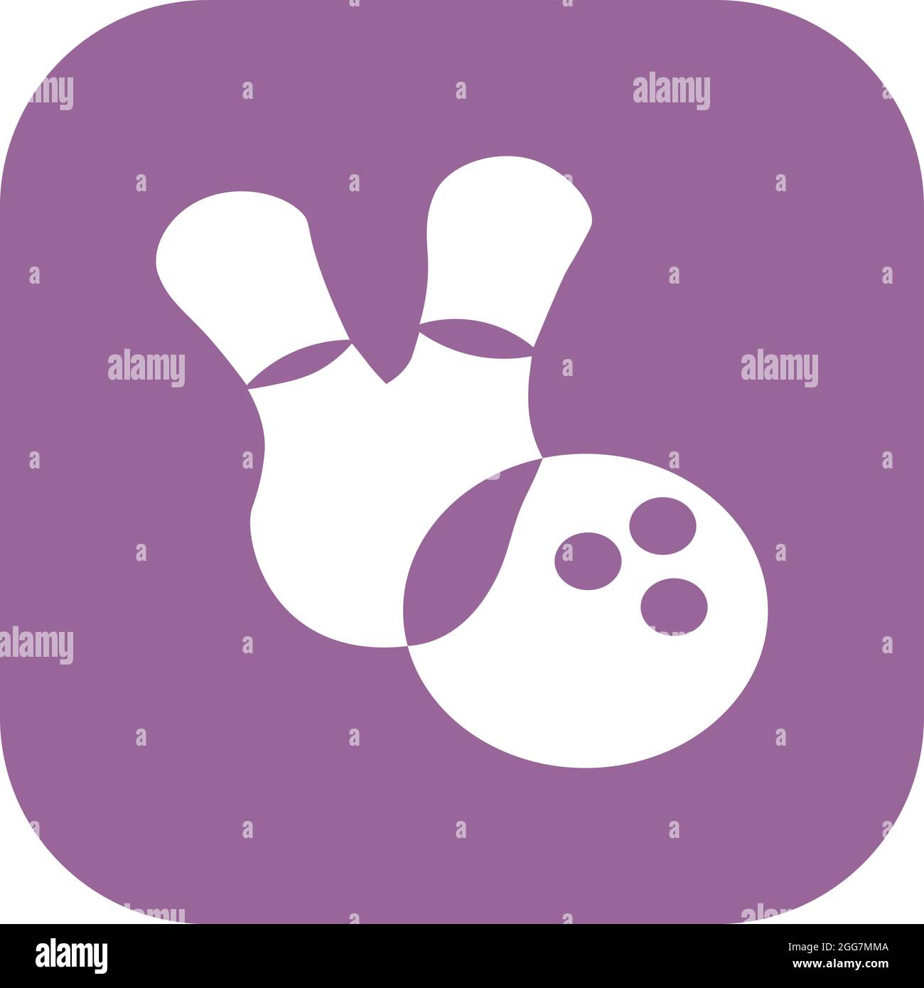 Bowlingpins und Ball, Symboldarstellung, Vektor auf weißem Hintergrund Stock Vektor