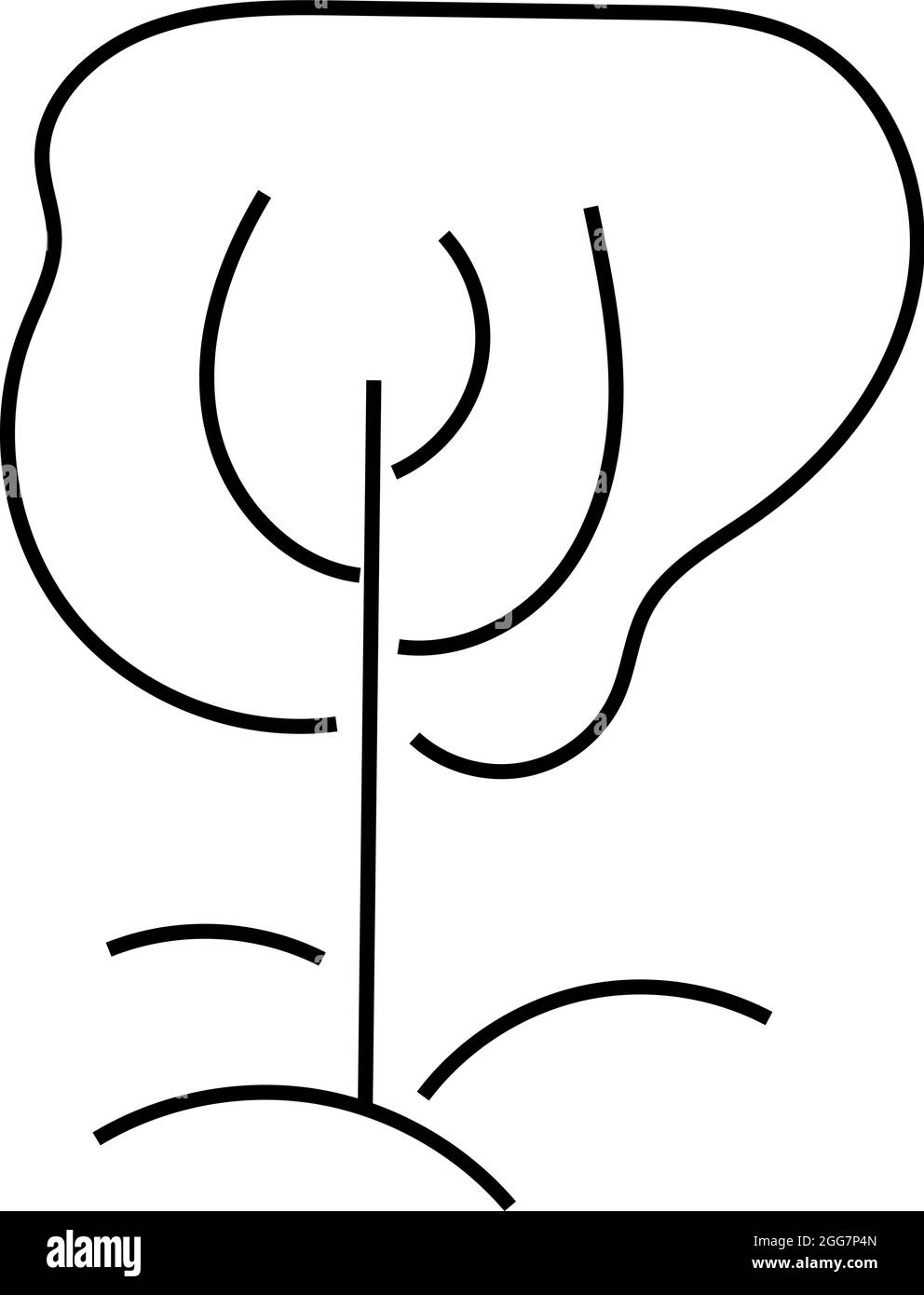 Gartenbaum, Symbolillustration, Vektor auf weißem Hintergrund Stock Vektor