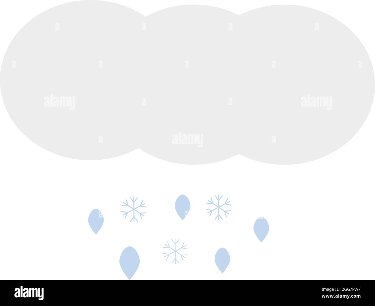Nasse Schneewolke, Symbolillustration, Vektor auf weißem Hintergrund Stock Vektor