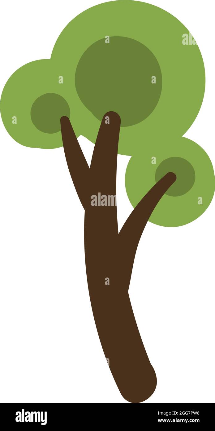 Englischer Walnussbaum, Symbolillustration, Vektor auf weißem Hintergrund Stock Vektor