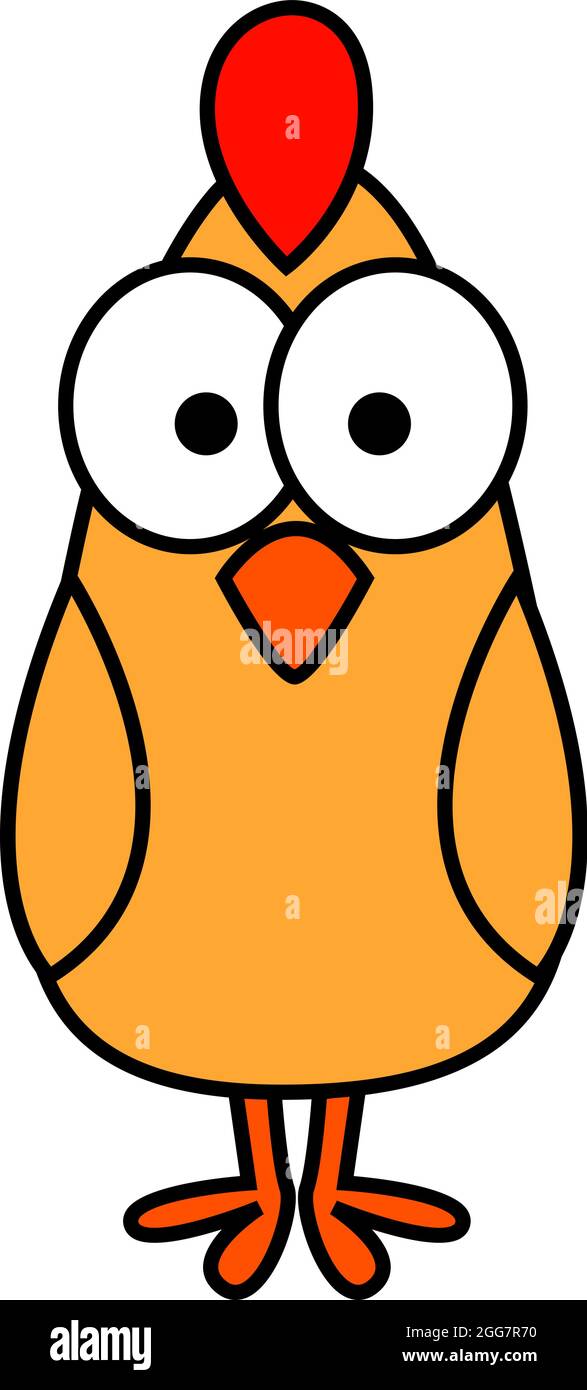 Orangefarbene Henne, Illustration, auf weißem Hintergrund. Stock Vektor