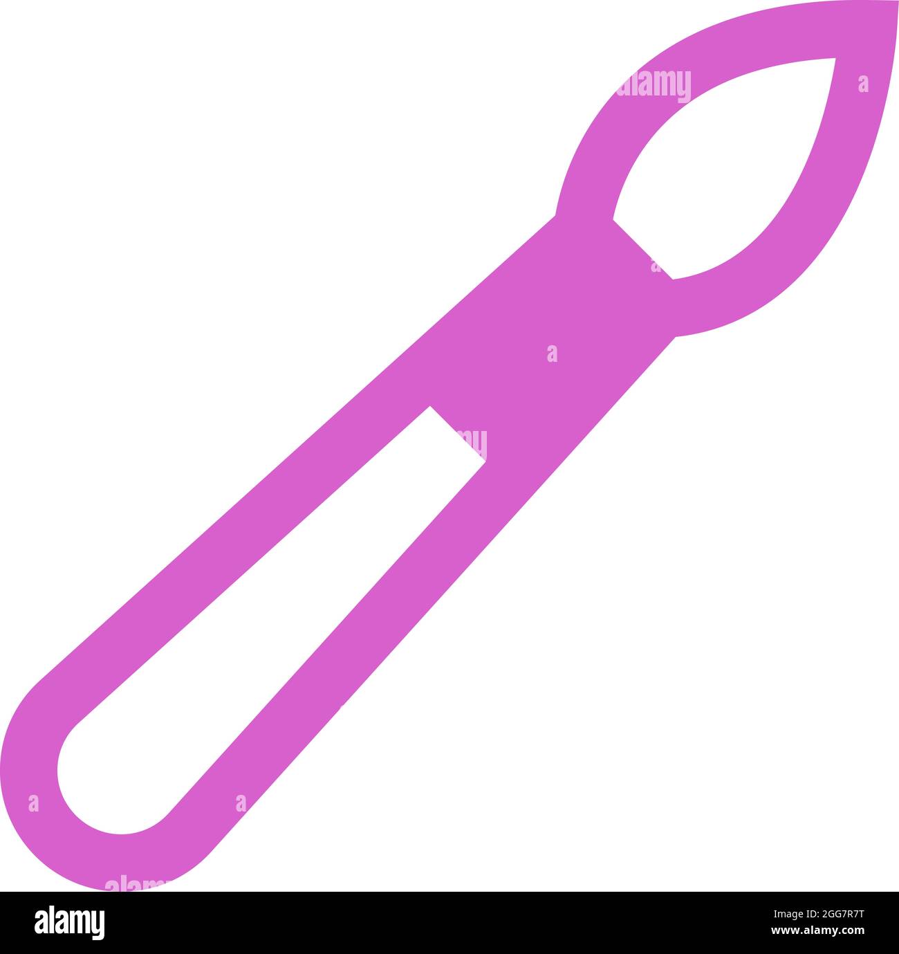 Dünner Pinsel, Illustration, auf weißem Hintergrund. Stock Vektor