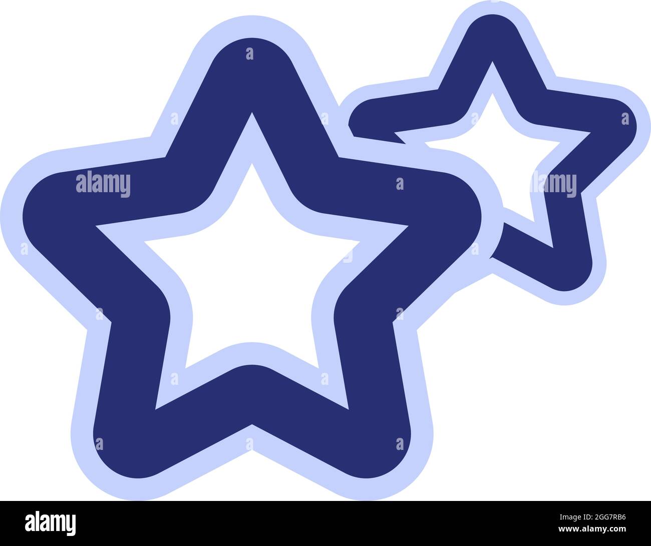 Zwei blaue Sterne, Symbolillustration, Vektor auf weißem Hintergrund Stock Vektor