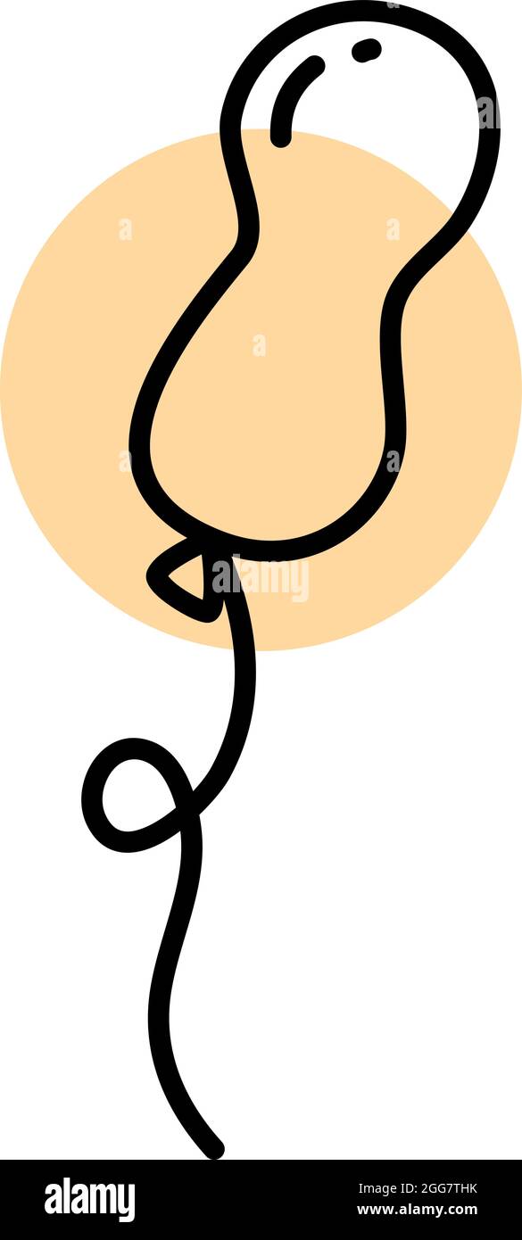 Orangefarbener Erdnussballon, Illustration, auf weißem Hintergrund. Stock Vektor