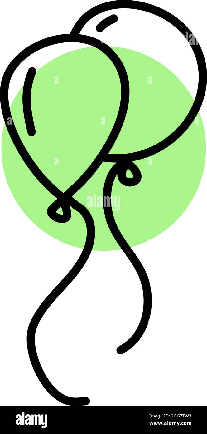 Zwei lindgrüne Ballons, Illustration, auf weißem Hintergrund. Stock Vektor
