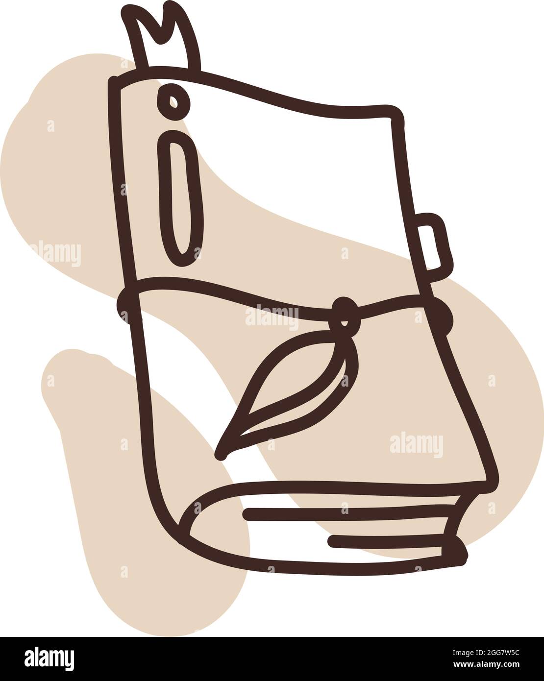 Skizzenblock mit Lesezeichen, Illustration, auf weißem Hintergrund. Stock Vektor