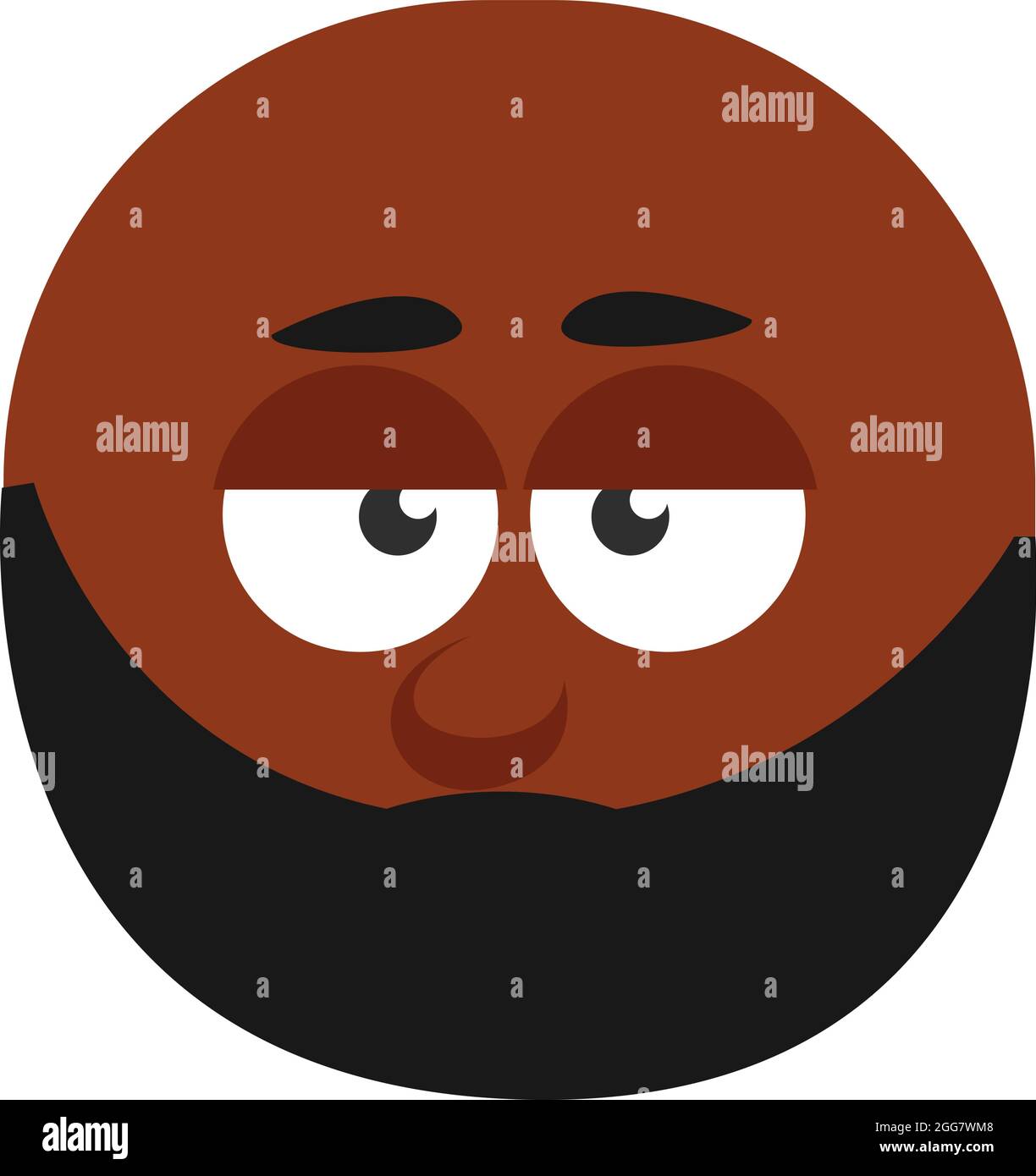 Kahler Mann mit dunklem Bart, Illustration, auf weißem Hintergrund. Stock Vektor