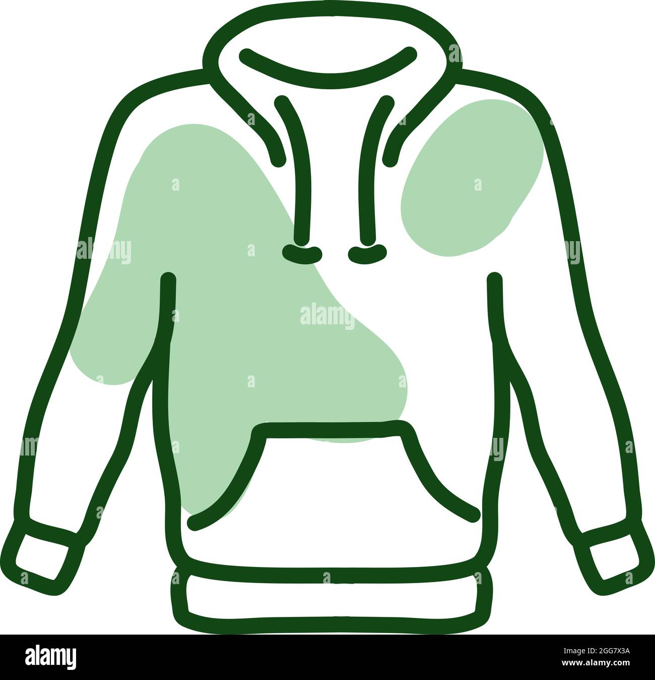 Hoodie mit Taschen, Illustration, auf weißem Hintergrund. Stock Vektor