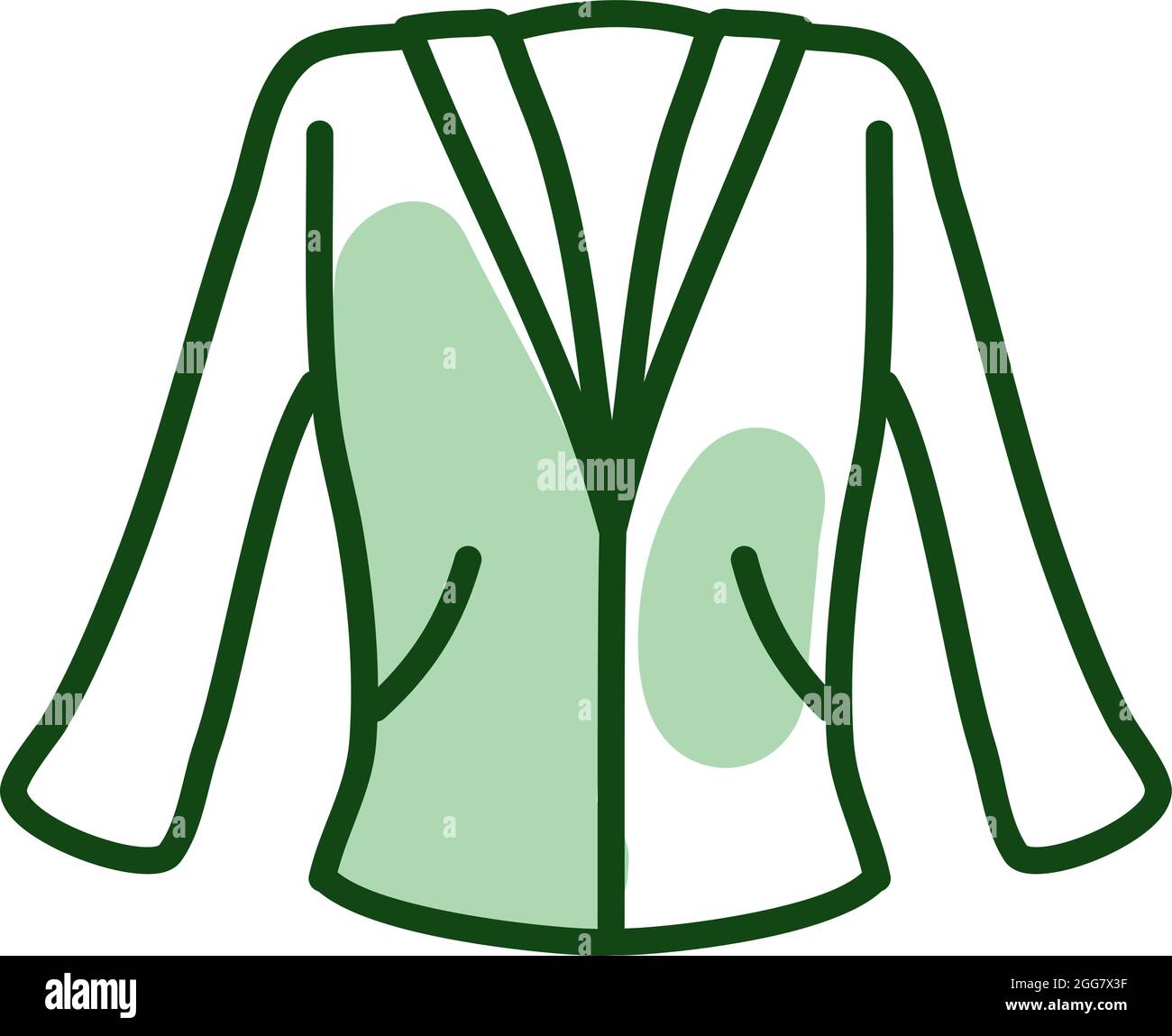 Grüner Blazer, Illustration, auf weißem Hintergrund. Stock Vektor