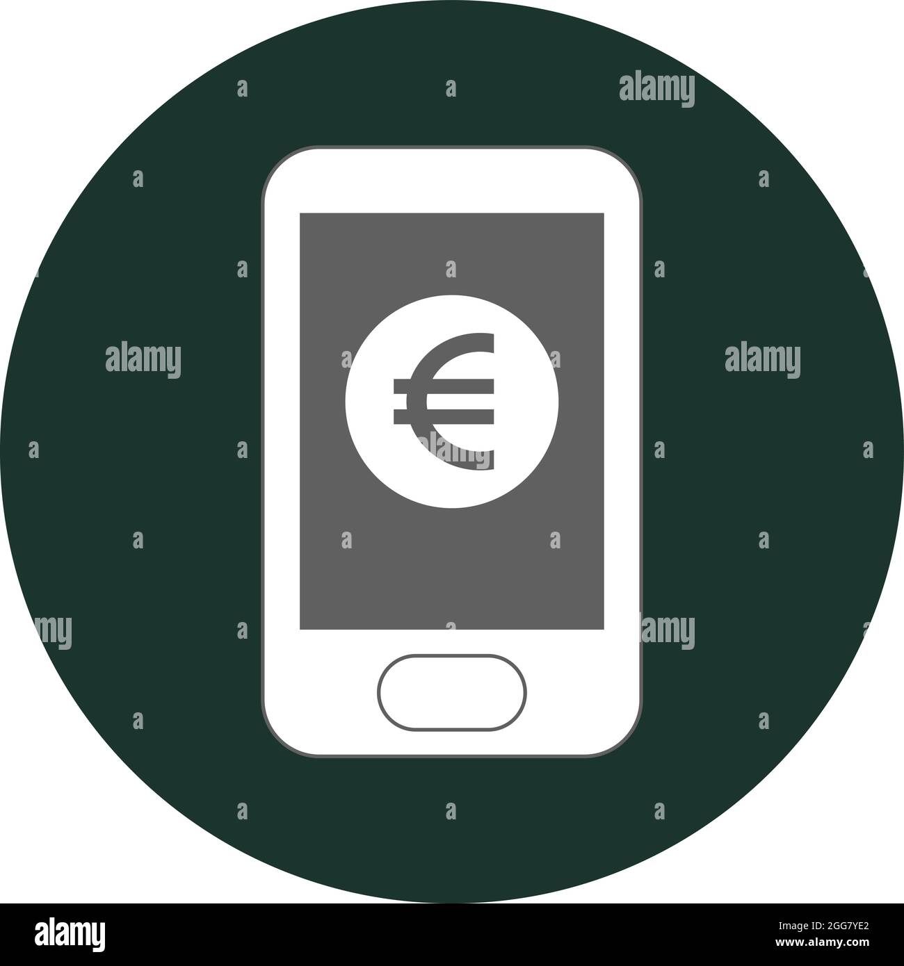 Mobile Geldbörse, Abbildung, auf weißem Hintergrund. Stock Vektor