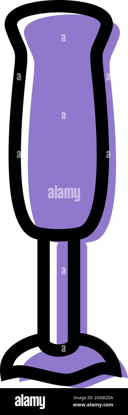 Lila Handmixer, Illustration, auf weißem Hintergrund. Stock Vektor