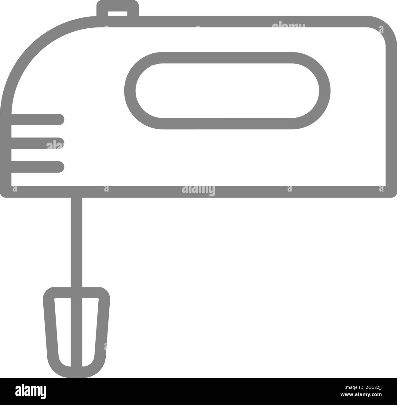 Grauer Handmixer, Illustration, auf weißem Hintergrund. Stock Vektor