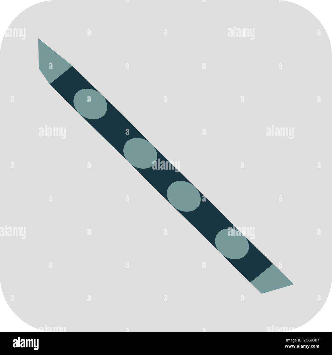 Blaue Flöte, Illustration, auf weißem Hintergrund. Stock Vektor
