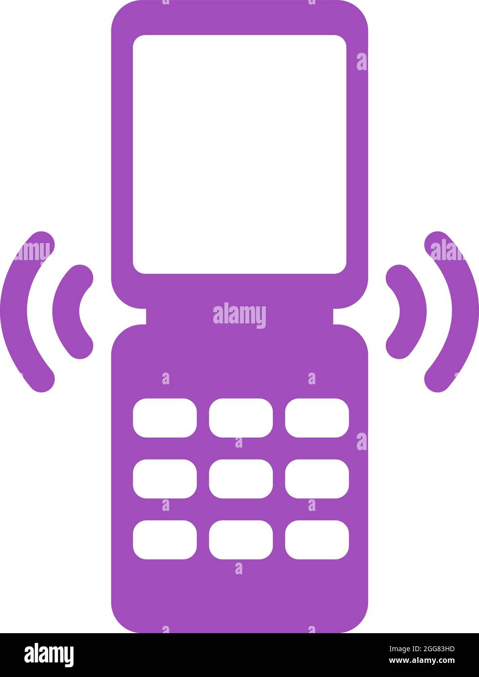 Altes Handy, Illustration, auf weißem Hintergrund. Stock Vektor