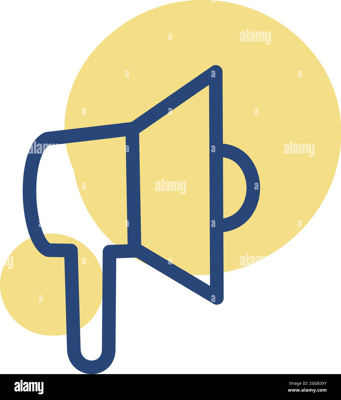 Stellen Sie das Megaphon, Abbildung, auf einen weißen Hintergrund ein. Stock Vektor