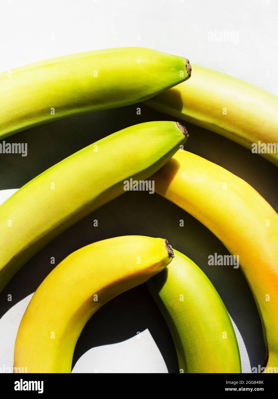Overhead-Ansicht der Anordnung der Bananen Stockfoto