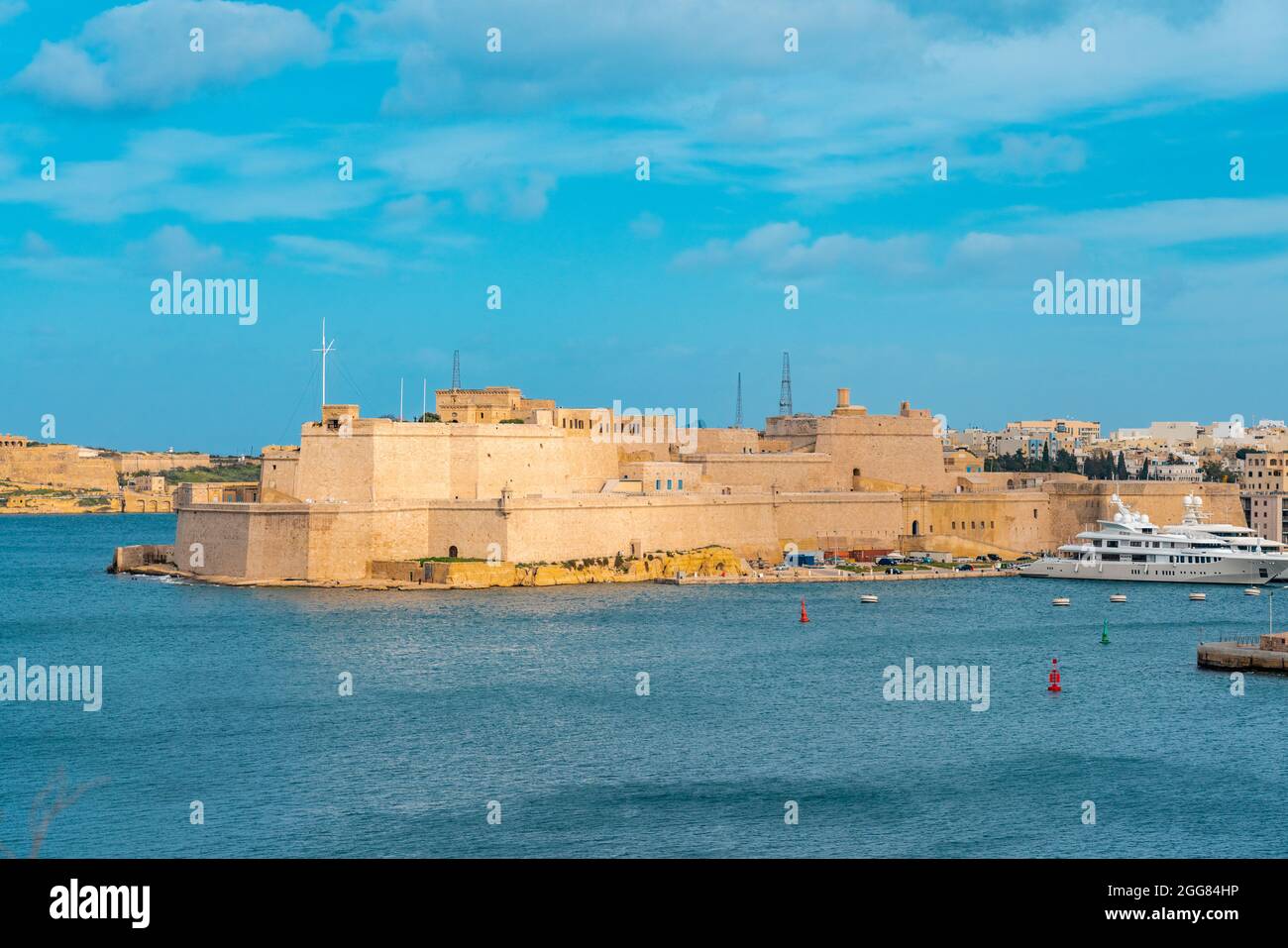 Malta, Valletta, Außenansicht von Fort St. Angelo Stockfoto