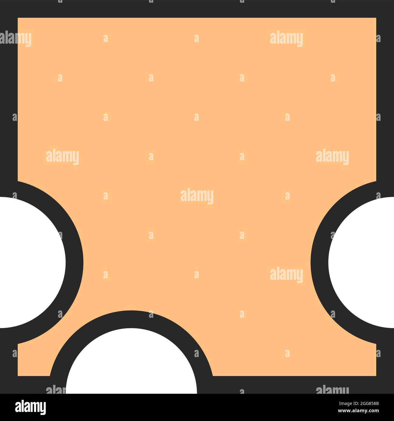 Hellorangefarbenes Puzzle, Illustration, auf weißem Hintergrund. Stock Vektor