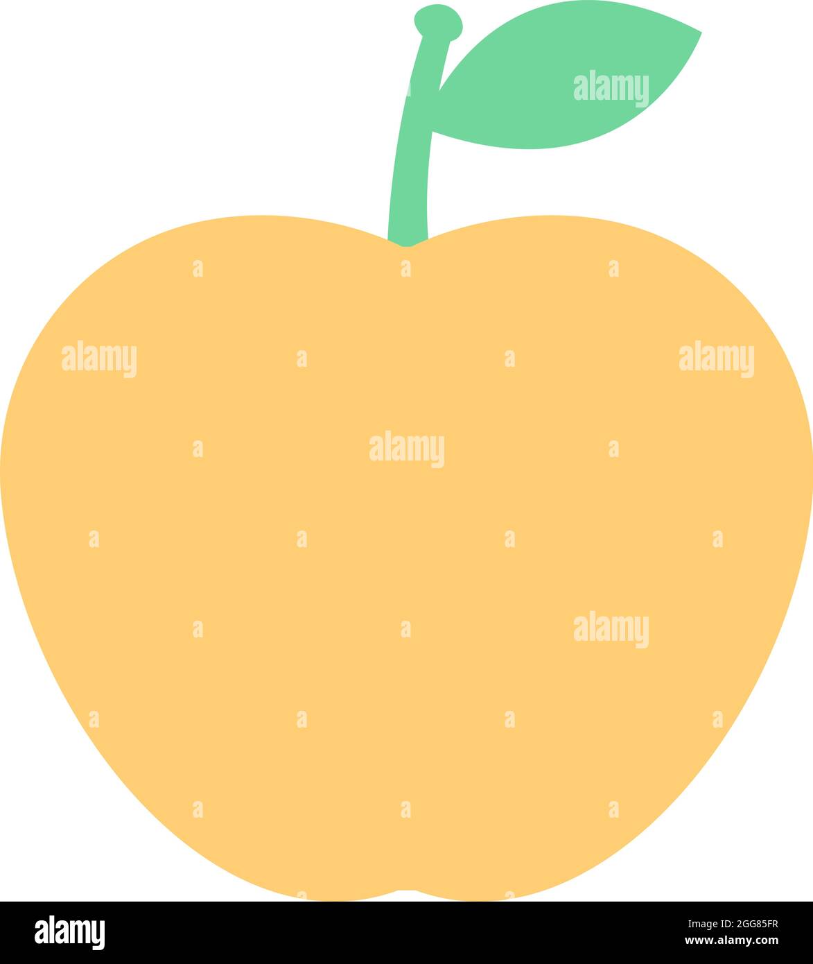 Gelber Apfel, Illustration, auf weißem Hintergrund. Stock Vektor