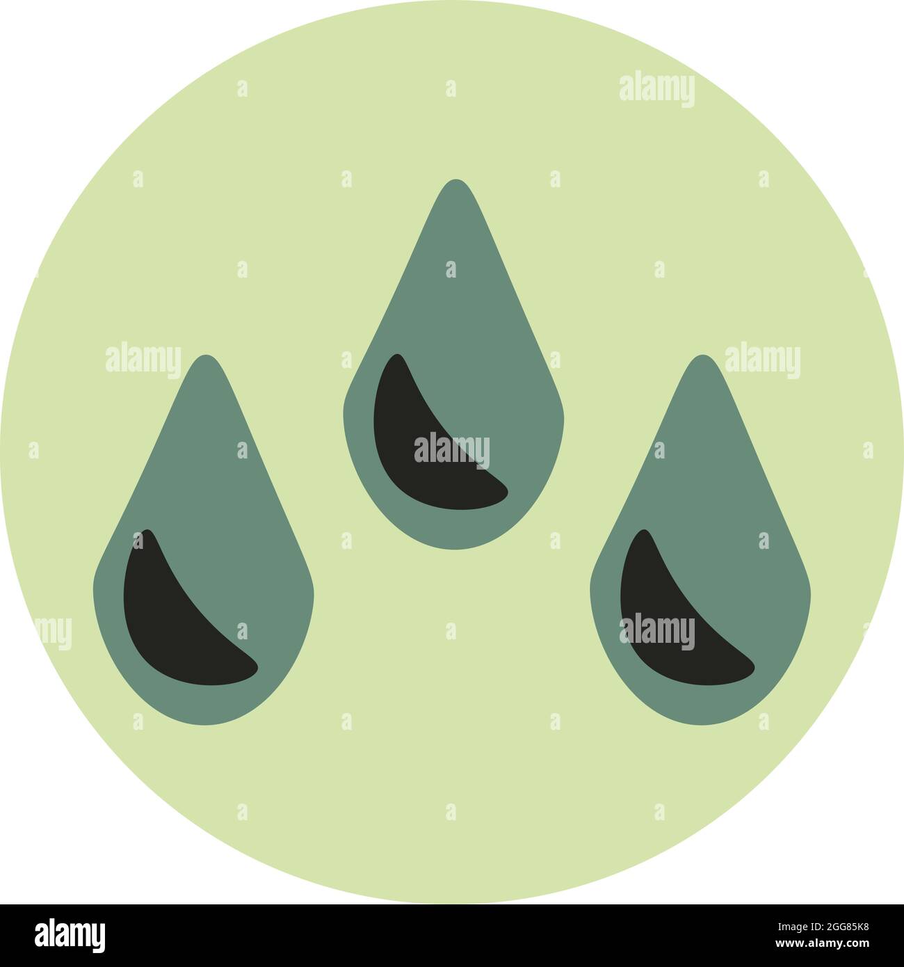 Drei Teetropfen, Illustration, auf weißem Hintergrund. Stock Vektor