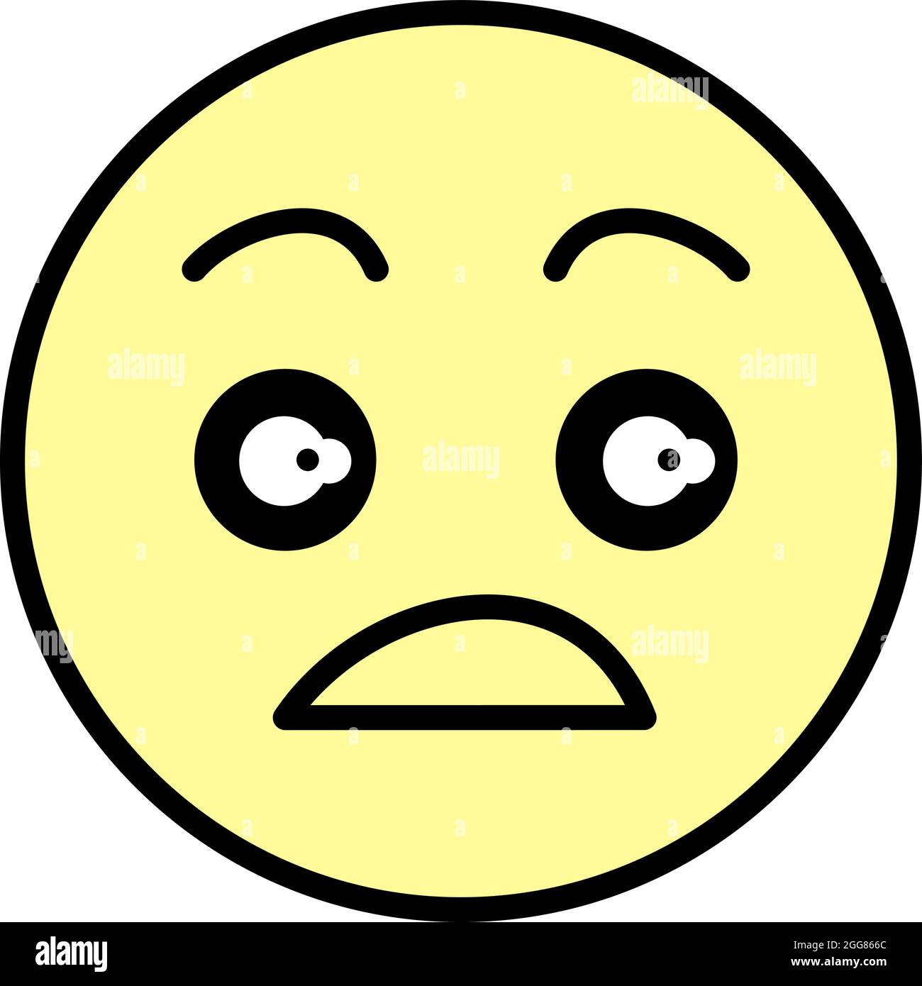 Gedämpfte Emoji, Illustration, auf weißem Hintergrund. Stock Vektor