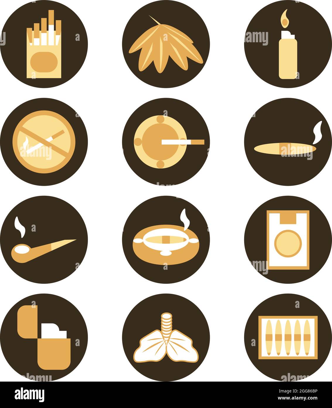 Rauchen ist ungesund, Illustration, auf weißem Hintergrund. Stock Vektor