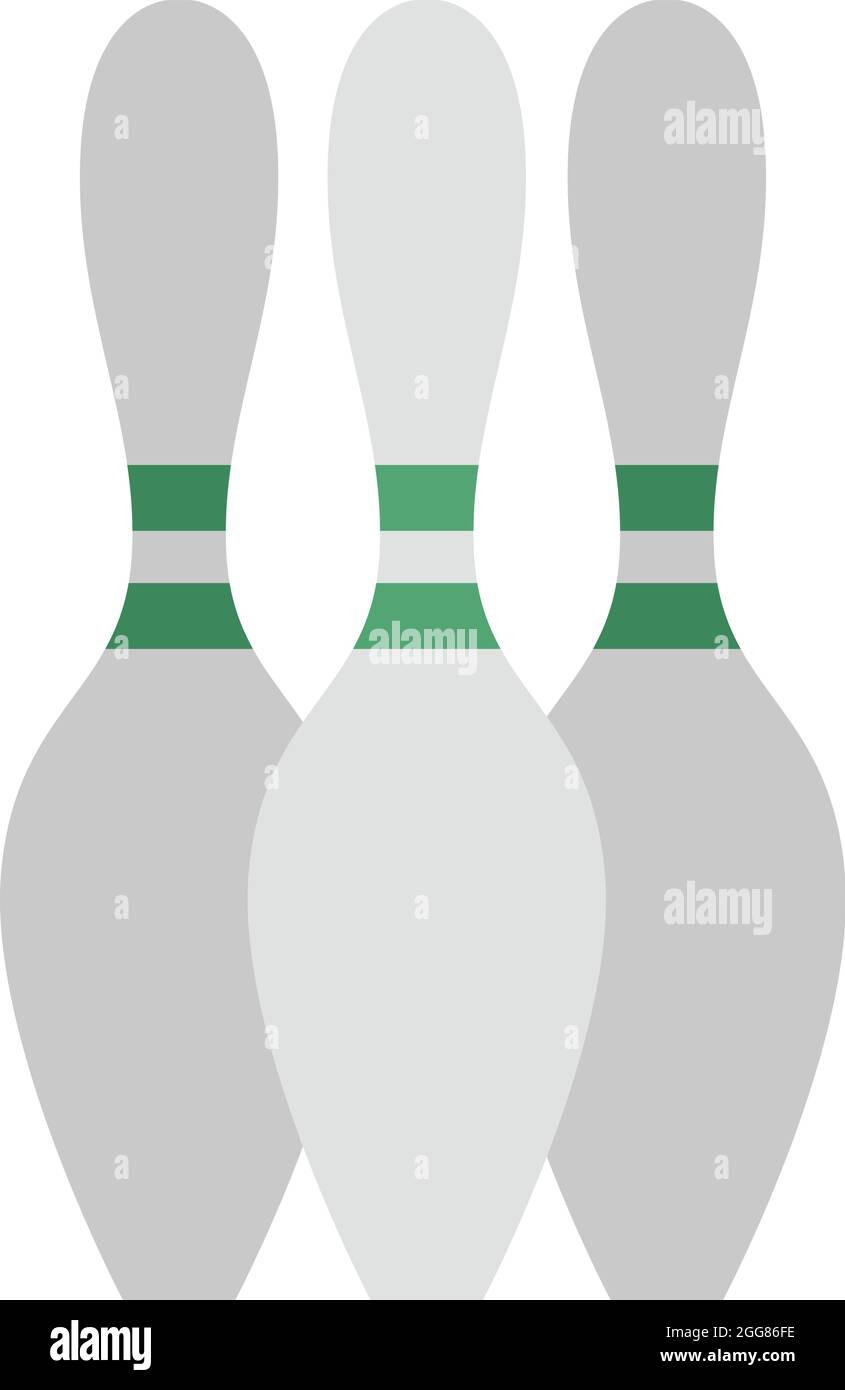 Bowlingstifte, Abbildung, auf weißem Hintergrund. Stock Vektor
