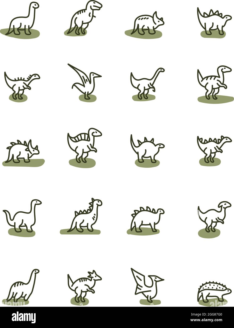 Alte Dinosaurier, Illustration, Vektor auf weißem Hintergrund. Stock Vektor