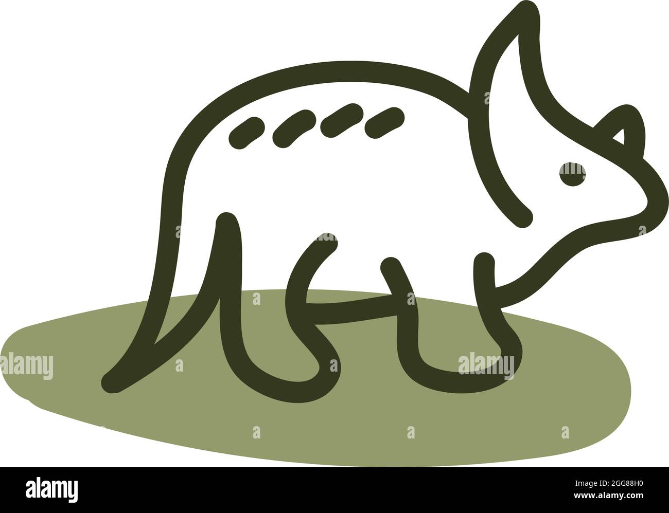 Triceratops-Dinosaurier, Illustration, Vektor auf weißem Hintergrund. Stock Vektor