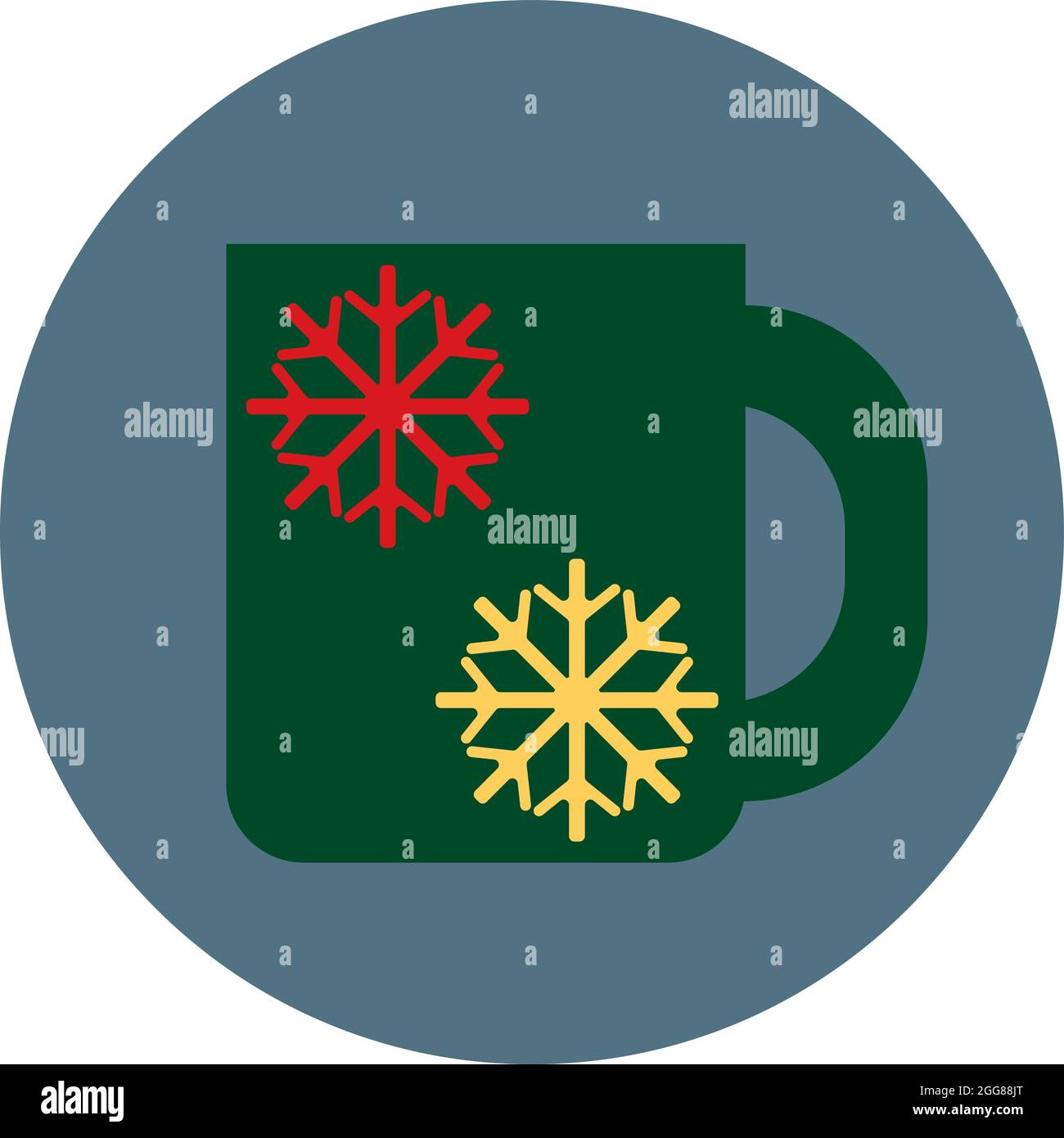 Weihnachtsbecher, Illustration, Vektor auf weißem Hintergrund. Stock Vektor