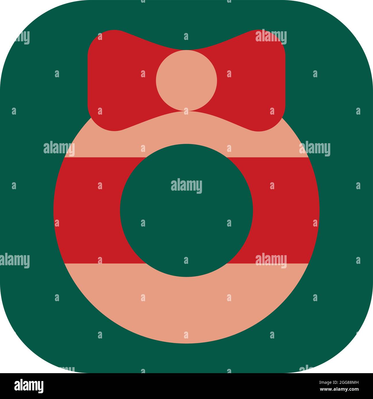 Weihnachtskranz, Illustration, Vektor auf weißem Hintergrund. Stock Vektor