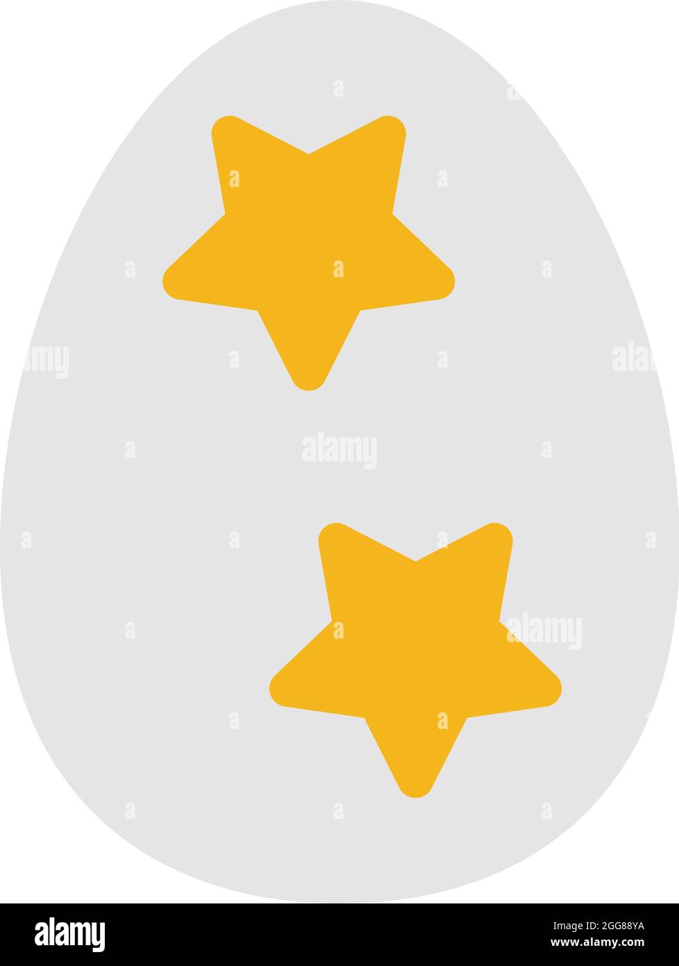 Weißes Ei mit goldenen Sternen, Illustration, Vektor auf weißem Hintergrund. Stock Vektor