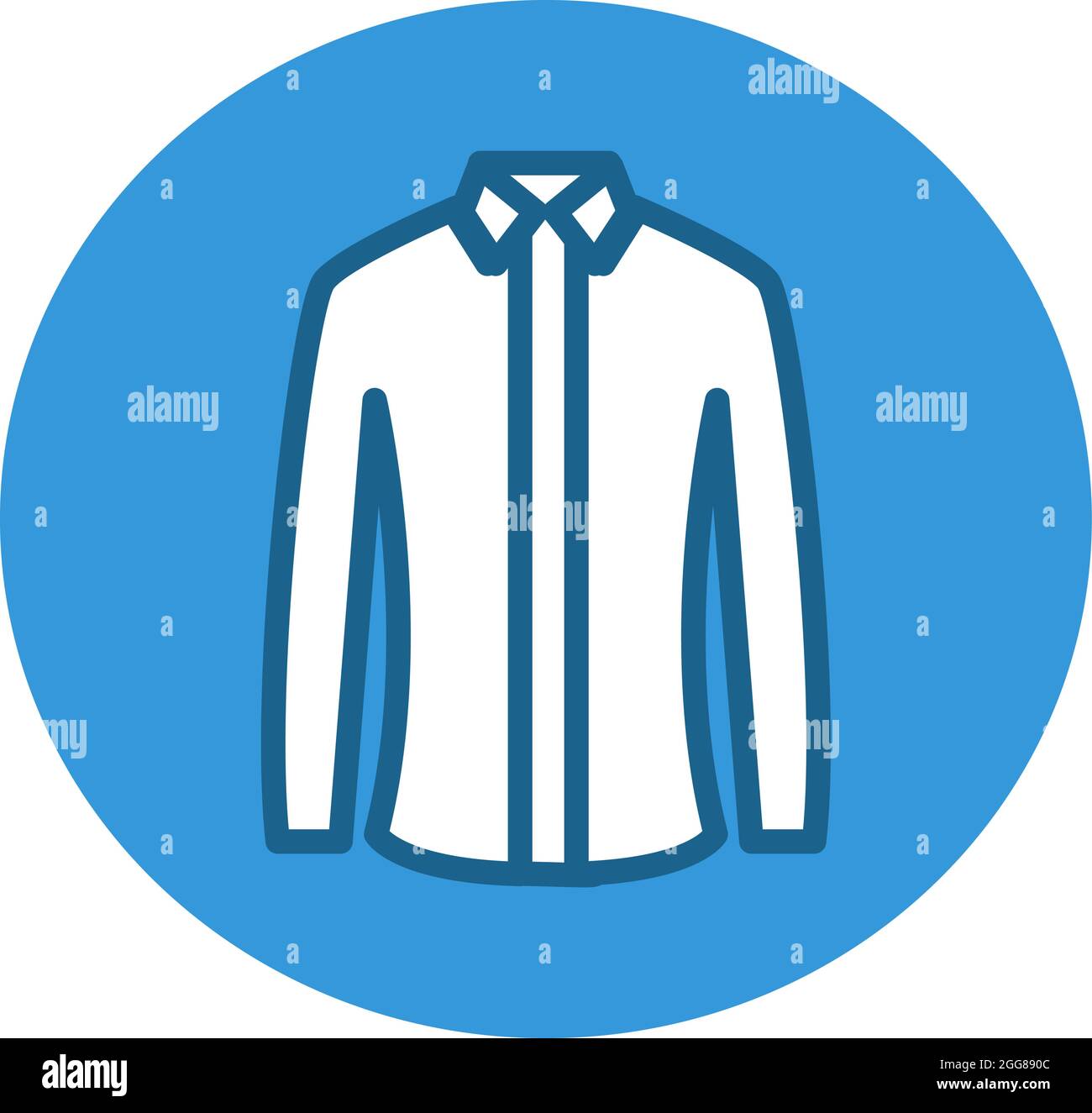 Weißes Herrenhemd, Illustration, Vektor auf weißem Hintergrund. Stock Vektor