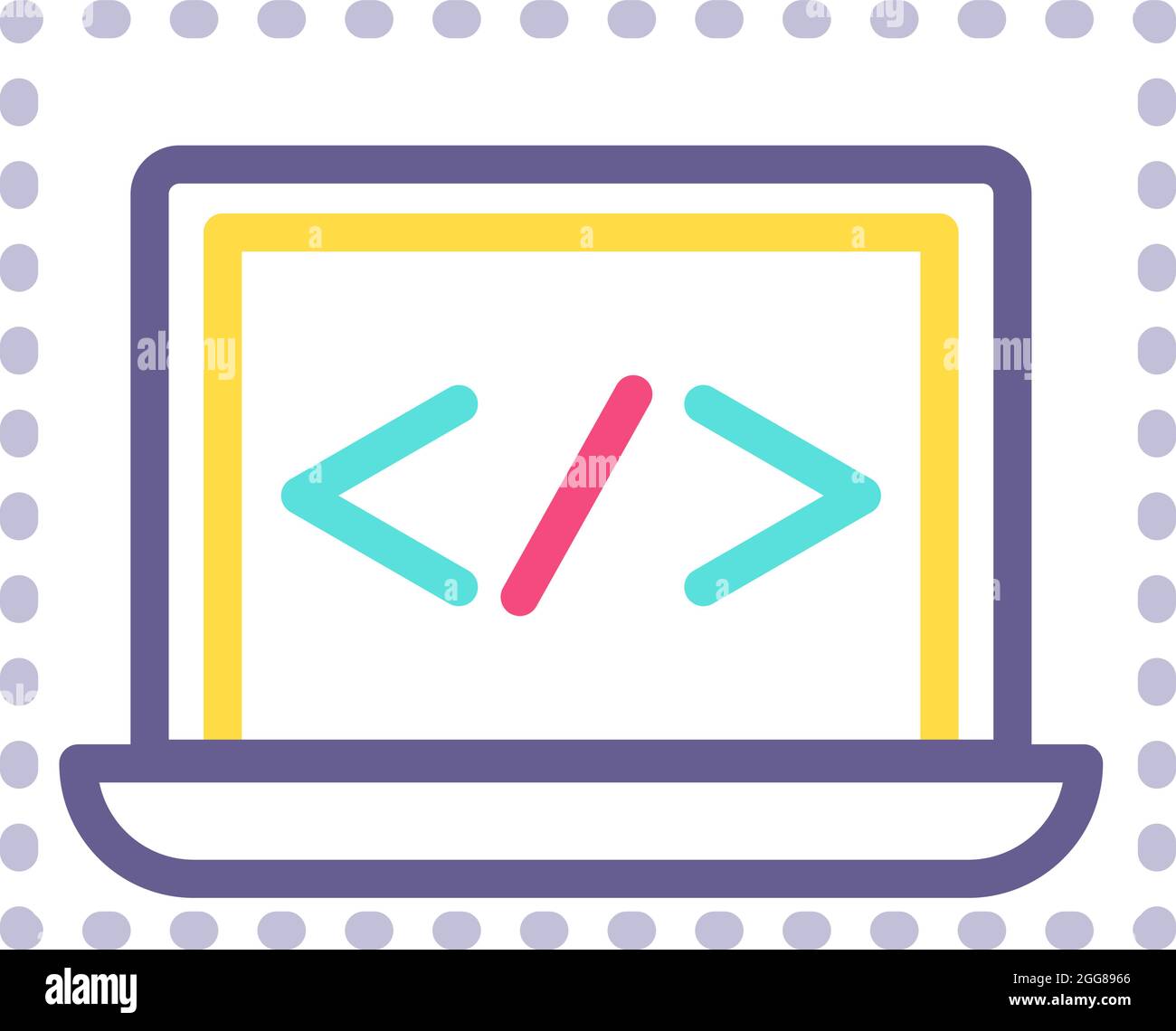 Computerentwicklung, Illustration, Vektor auf weißem Hintergrund. Stock Vektor