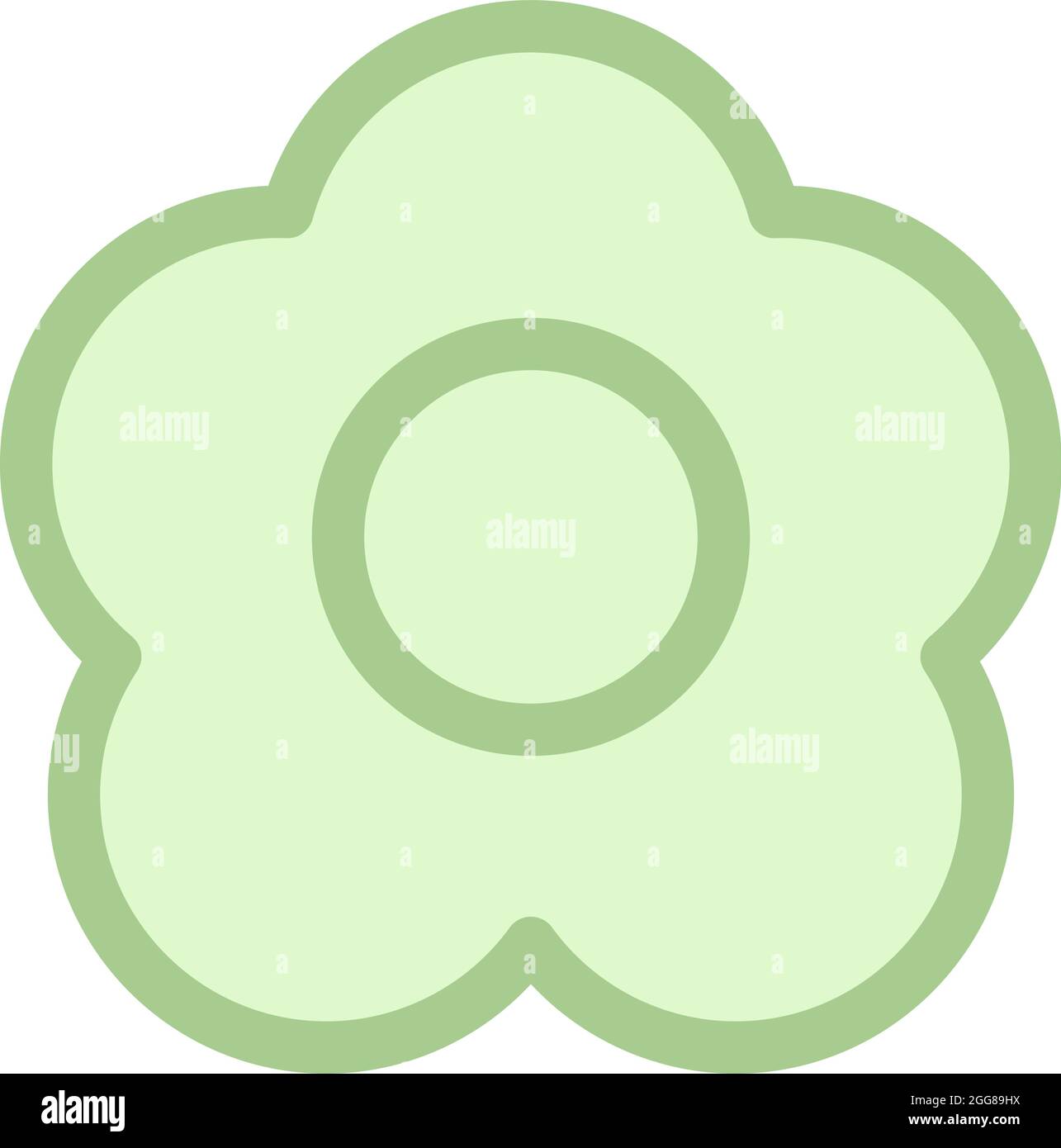 Öko grüne Blume, Illustration, Vektor auf weißem Hintergrund. Stock Vektor